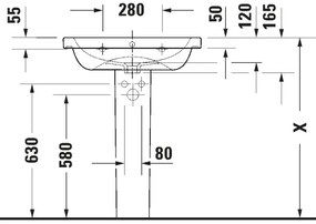 Duravit 23996500002 - D-CODE függesztett mosdó 65x48 cm kerámia/fényes fehér