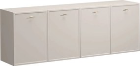 Lorini fali komód 200 cm négyajtós - kasmír / arany T-bar fogantyúk