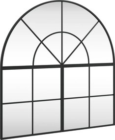 vidaXL fekete ívelt vas fali tükör 80 x 80 cm