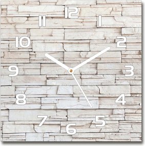 Üveg falióra szögletes fehér fali kő 30x30