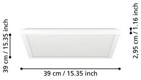 Eglo 901451-LED Fürdőszobai mennyezeti lámpa ROVITO 17,6W/230V 39x39 cm IP44 fehér