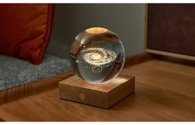 Sötétbarna szabályozható asztali lámpa üveg búrával (magasság 12 cm) Amber – Gingko