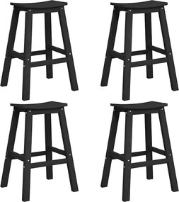 vidaXL Kerti bár szett 4 pcs Fekete HDPE