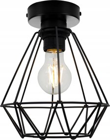 Mennyezeti Lámpa Szimpla Fali Lámpa Plafon Fekete Gyémánt Edison Drót Loft