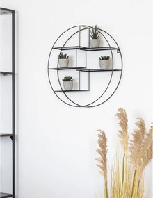 Genk fali polc, fekete acél 47x10 cm