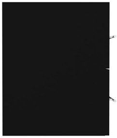 Fekete szerelt fa mosdószekrény 80 x 38,5 x 48 cm