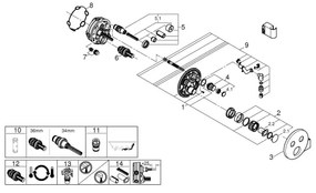 GROHE 29120000 - GROHTHERM SMARTCONTROL termosztátos falba süllyesztett zuhanycsaptelep + krómozott tartó