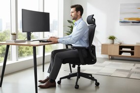 Irodai szék, fekete, teherbírás 150 kg, ROSANO