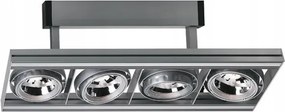 Függesztett lámpatest téglalap alakú szürke 40W/840 4xAR111 Led Flash 1S Relco