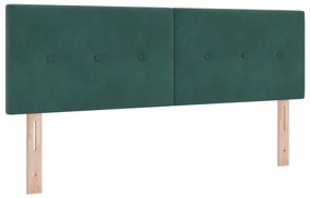 Boxspring Ágy Matrac Közepén Sötétzöld 140x190 cm Bársony