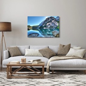 Egy alpesi tó képe (90x60 cm)