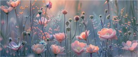 Kép - Virágok pasztell színekben (120x50 cm)