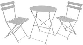 Orion erkélygarnitúra, asztal + 2 szék, szürke.