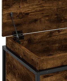 füstös tölgy színű szerelt fa tárolóláda fedéllel 100x40x51,5cm