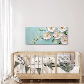 Kép - Virágok kék háttéren (120x50 cm)
