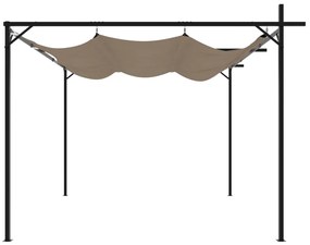 tópszínű pergola behúzható tetővel 295 x 292 x 230 cm