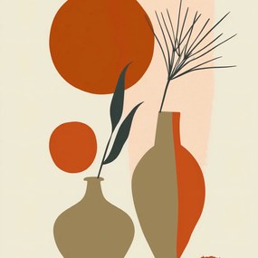 Poszter 30x30cm Vázák pirosban