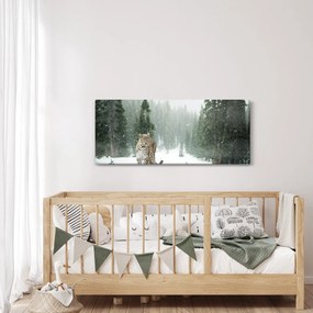 Leopárd a hóban képe (120x50 cm)