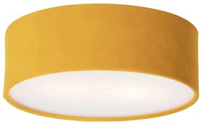 Modern mennyezeti lámpa sárga színben, arany belsővel 30 cm - Drum
