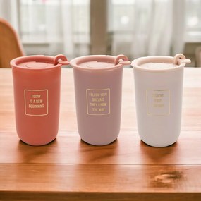 Florina AUTUMN dupla falú fedeles bögre 330 ml, terrakotta