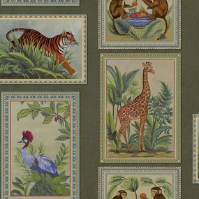 Holden Decor Wanderlust Menagerie zöld állatos vlies tapéta – 92011