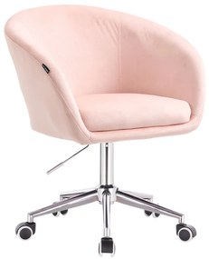 HR8326K Rózsaszín modern velúr szék krómozott lábbal