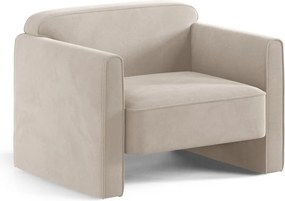 Bézs bársony fotel Abby – Micadoni