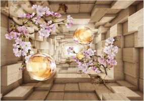 Fotótapéta Optika hálószoba alagút virágok 312x219
