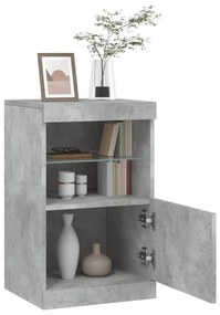 betonszürke tálalószekrény LED-világítással 41 x 37 x 67 cm