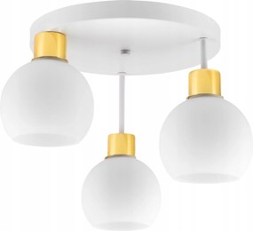 Mennyezeti Lámpa Függő Csillár Plafon Fehér Arany Üveg Gömbök Loft E27