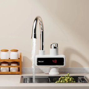 Átfolyós vízmelegítő LED kijelzővel 3000W/230V IPX4 fehér