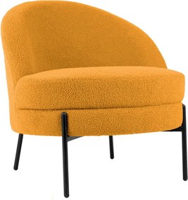 Okkersárga buklé fotel Noble – Leitmotiv