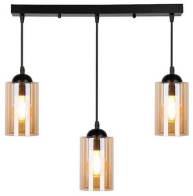 Fekete függőlámpa üveg búrával 10x55 cm Bistro – Candellux Lighting