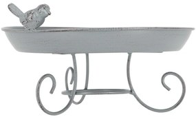 Fém madáritató, lábakon álló, szürke, 22 cm átmérőjű