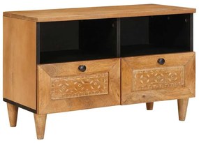 TV szekrény fiókkal Világosbarna 70 x 33 x 46 cm tömör mangófa