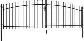 vidaXL dupla ajtós lándzsahegy tetejű kerítéskapu 400 x 149,5 cm