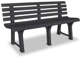 vidaXL antracitszürke műanyag kerti pad 145,5 cm