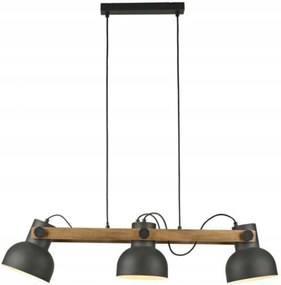 Just Light Cup 2.0 függőlámpa fekete/akác, állítható magasságú, 3xE27