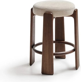 Bézs-sötét natúr színű kőrisfa bárszék (ülésmagasság 65 cm) Granite – Kave Home