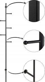 Fekete fali kabátakasztó irodai előszobába 171,2 cm