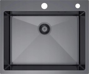 Mosogató 60x50 Pvd grafit acél konyhai szifonnal Melanstar