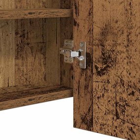 LED Tükörszekrény polcokkal Régi fa 100 x 12 x 45 cm Faanyag