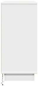 Éjjeli Szekrény LED Fénnyel Fehér 71x34,5x75 cm Műanyag Fa