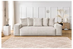 Krémszínű kordbársony kanapé 280 cm Voltaire – Bobochic Paris