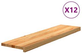 12 db tömör tölgyfa világosbarna lépcsőfokok 100x30x2 cm