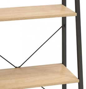 3 szintes világosbarna és fekete állópolc 56 x 35 x 108 cm