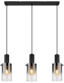 Globo 15907-3H - Csillár zsinóron FLORENTINA 3xE27/40W/230V fekete