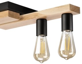 Felületre szerelhető csillár MATTE 4xE27/15W/230V fekete/tölgy