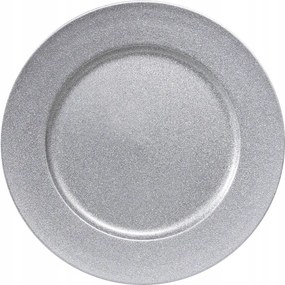 Műanyag Tányér Dekoratív Csillogó Ezüst 28 cm Szilveszter Bál