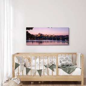 A Prágai vár és a Moldva képe (120x50 cm)
